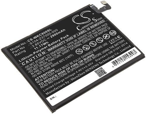 Batteri til Wiko S104-Z37000-000,TLE1707,TLP17G26,356580H 2900 mAh