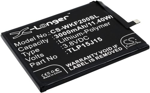 Batteri til Wiko TLP15J15,TLP15L27,TLP15J30,TLP16F14 3000 mAh