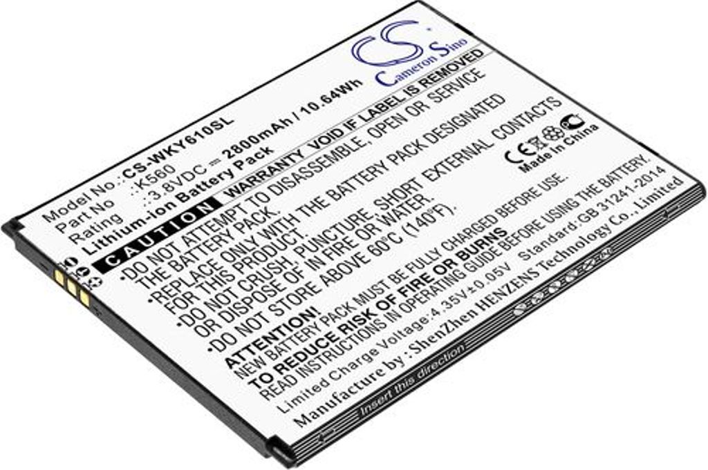 Batteri til Wiko K560 2800 mAh
