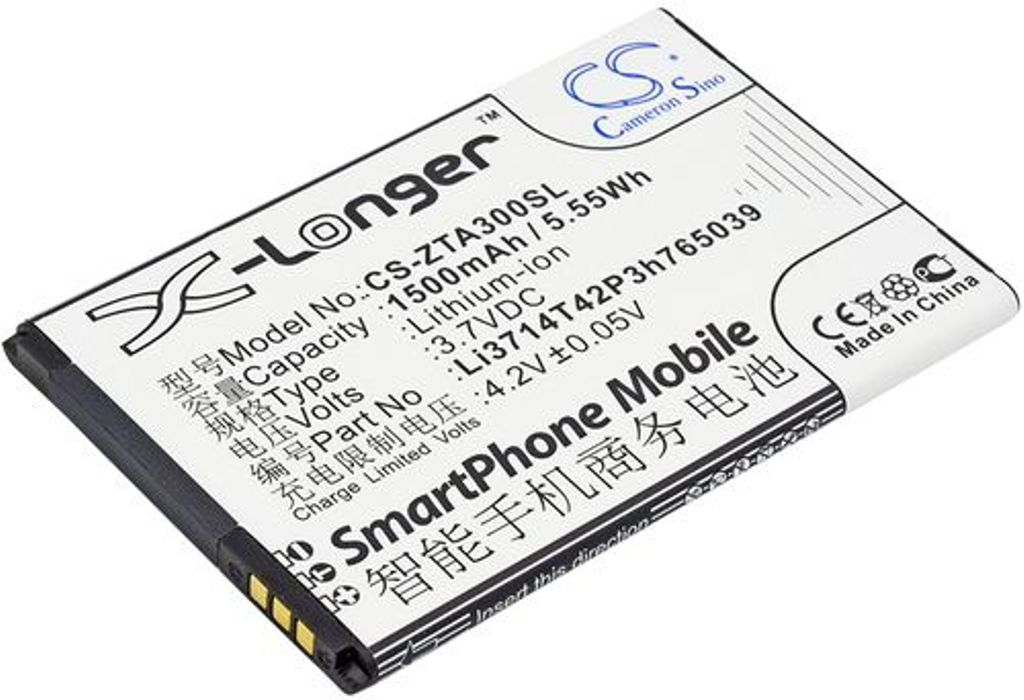Batteri til ZTE Li3714T42P3h765039 1500 mAh