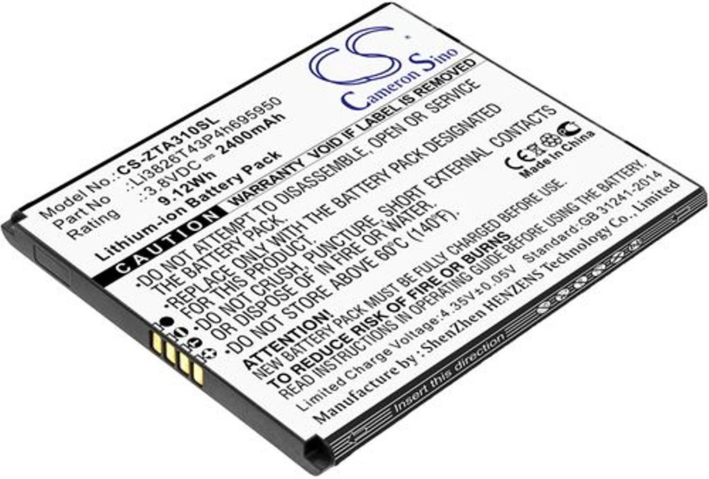 Batteri til ZTE Li3826T43P4h695950 2400 mAh
