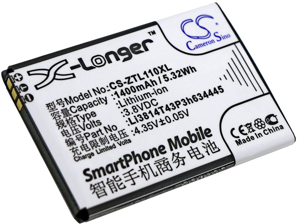Batteri til ZTE Li3814T43P3h634445 1400 mAh