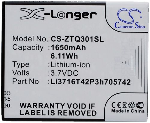 Batteri til A+World Li3716T42P3h705742 1650 mAh