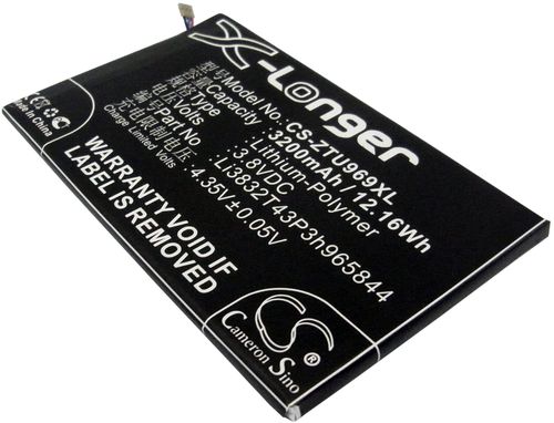Batteri til ZTE Li3832T43P3h965844,Li3834T43P3h965844 3200 mAh